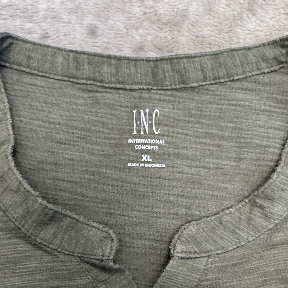 INC International Concepts Olive Short Sleeve Tee - Picture 2 of 10